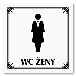 WC ženy, 148x148mm, bílá, Nebraska